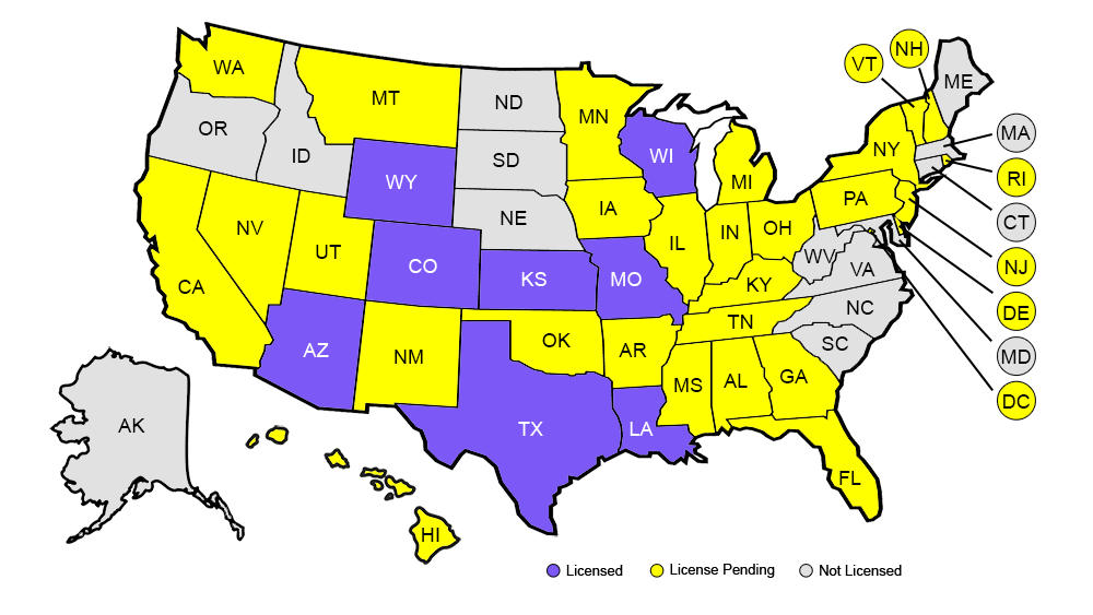 OBPRX Licensure Map 01-K OBPRX Licensure Map 01-K